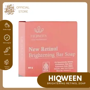 (PROMO) HIQWEEN RETINOL BRIGHTENING SOAP Face Facial Wash Sabun Cuci Muka Badan Retinol Memutihkan Arbutin Kotoran Membersihkan Mencerahkan Niacinamide Wajah Memudarkan Hitam