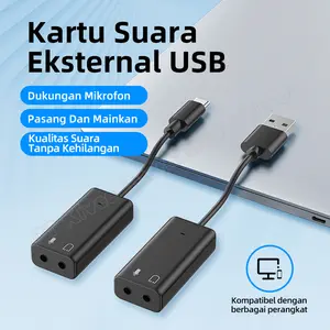 KIVEE For Windows Mac Linux Pc Laptop Sound Card With 3.5mm Headphone And Microphone Jack Usb Audio Adapter External Sound Card