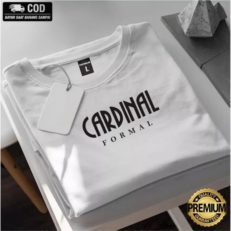 GET 1 PCS ( PROMO COD ) Kaos Distro Cardinal Formal Black Motif Lengan Pendek Terbaru Atasan Cardinal Formal Terlaris Bahan Cotton Combed 30s Atasan Cardinal Formal Pria Wanita Gambar3