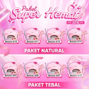 [ PAKET SUPER HEMAT ] BAISISI Bulu Mata Palsu*1 + Tweezer + Lash Glue + Penjepit Sunflower