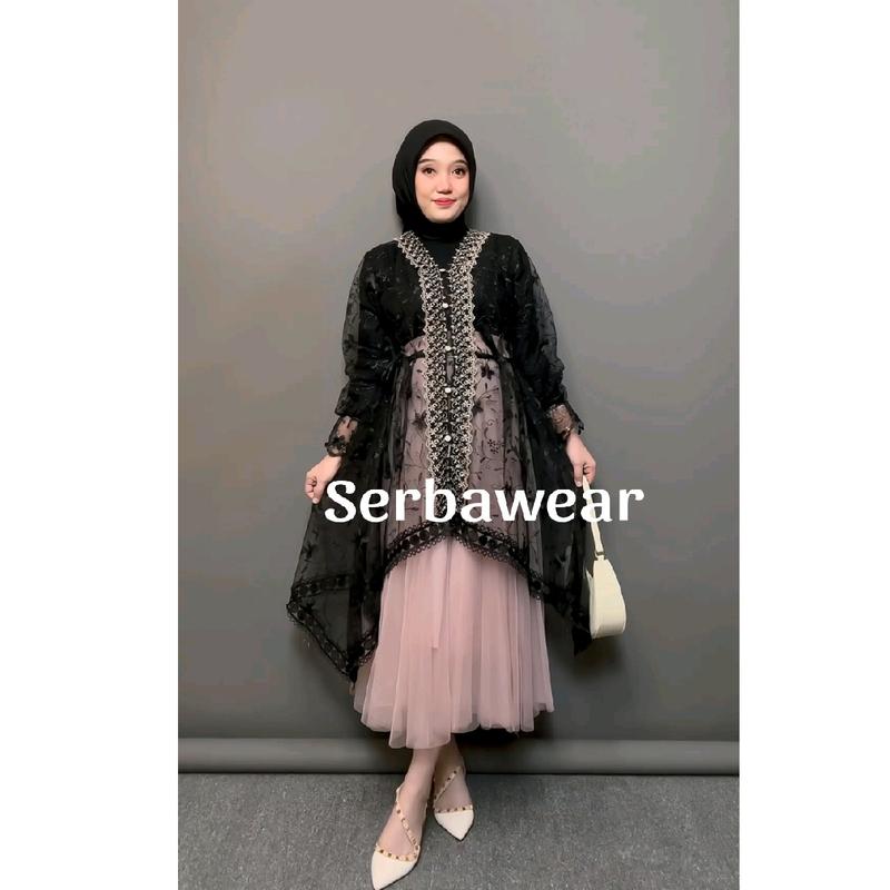 Lexia Outer Tunik  Brocade Lace Outer ADA JUMBO LD 120 - 140cm Atasan Wanita | Outer Kondangan |Outer Renda| Outer Brukat | Outer Tile | Outer Organza | Outer Lebaran Pesta 1