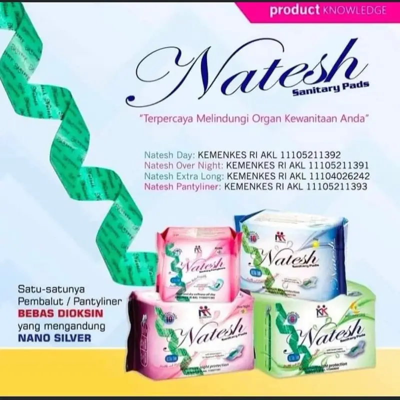 Pembalut Natesh Pantyliner isi 20 Pads Pembalut Wanita Pantyliner Herbal Natesh Mengatasi Keputihan 5