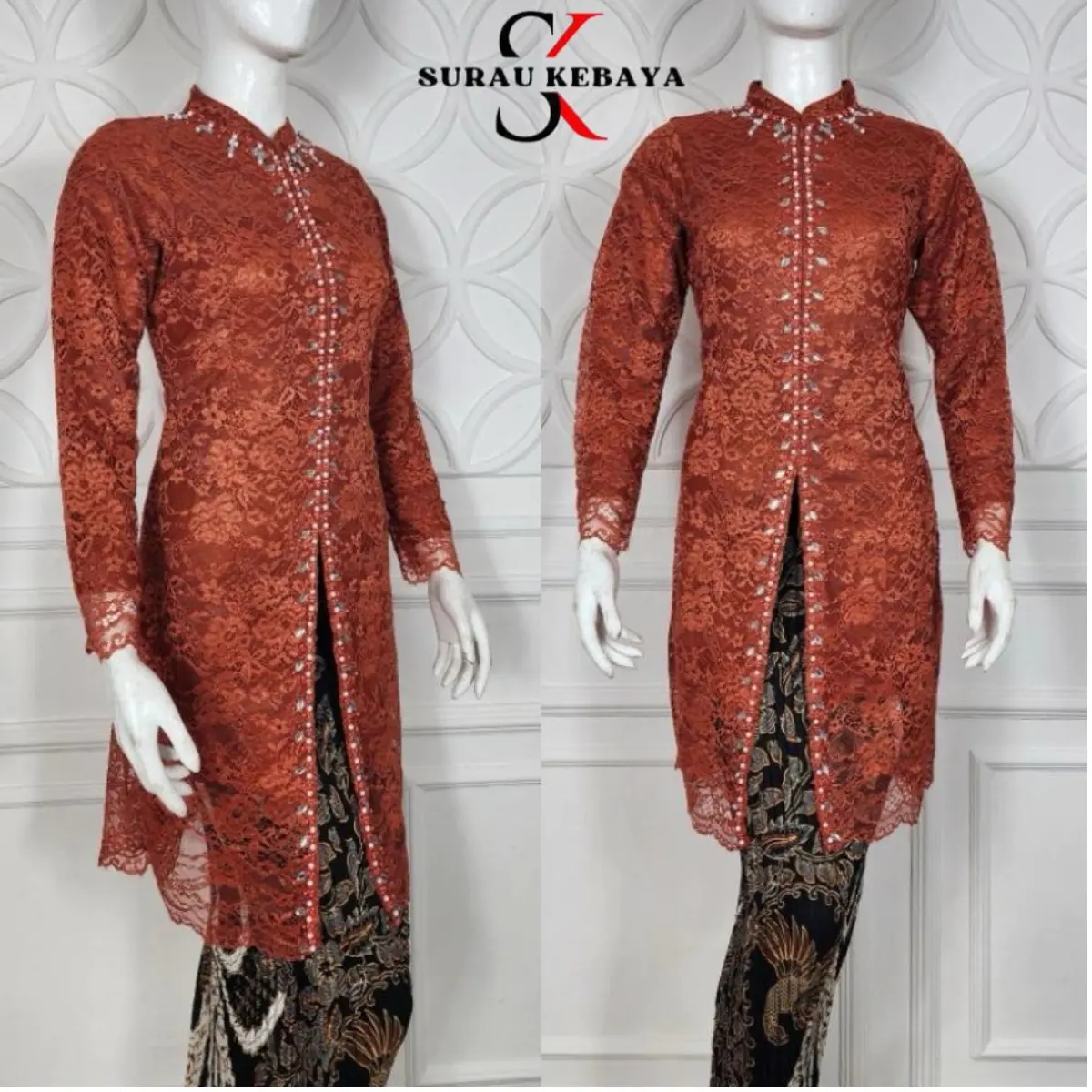 Setelan Kebaya Busui Modern Hijab Friendly Tunik Brokat Full Payet Jahit Terbaru 2025 // Set Kondangan Wisuda Lamaran dan Pakaian Ibu Hajat Pesta