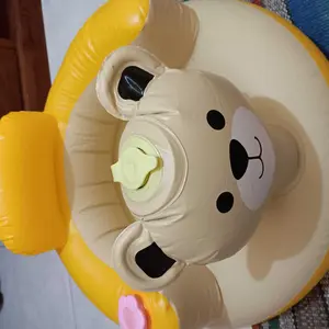 Kursi Duduk Bebek Sofa Bayi Bahan Pvc Music Karakter Bebek Warna Kuning Oren Dudukan Putih
