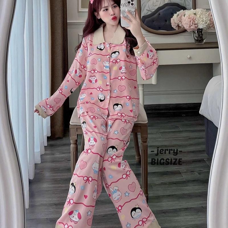 [BIGSIZE] Đồ Ngủ Tay Dài Chất Liệu Mango Jerry Home 7