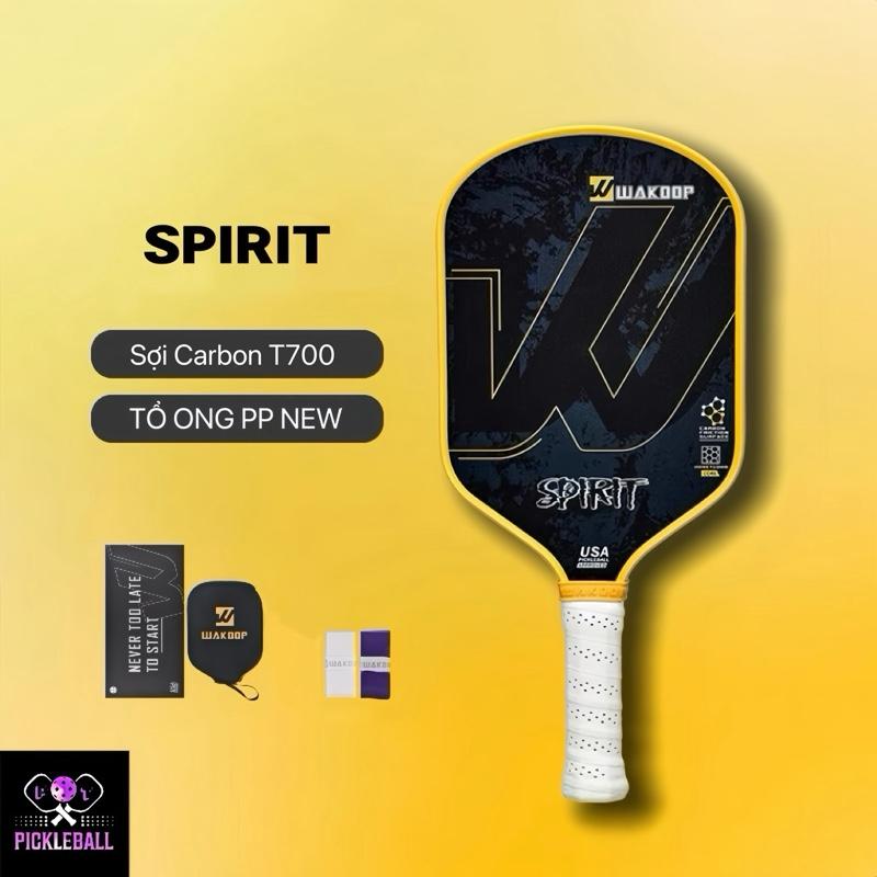 Vợt Pickleball WAKDOP SPIRIT T700 Carbon ( Hạt Nhám Siêu Mịn ) . Chính Hãng Full Box
