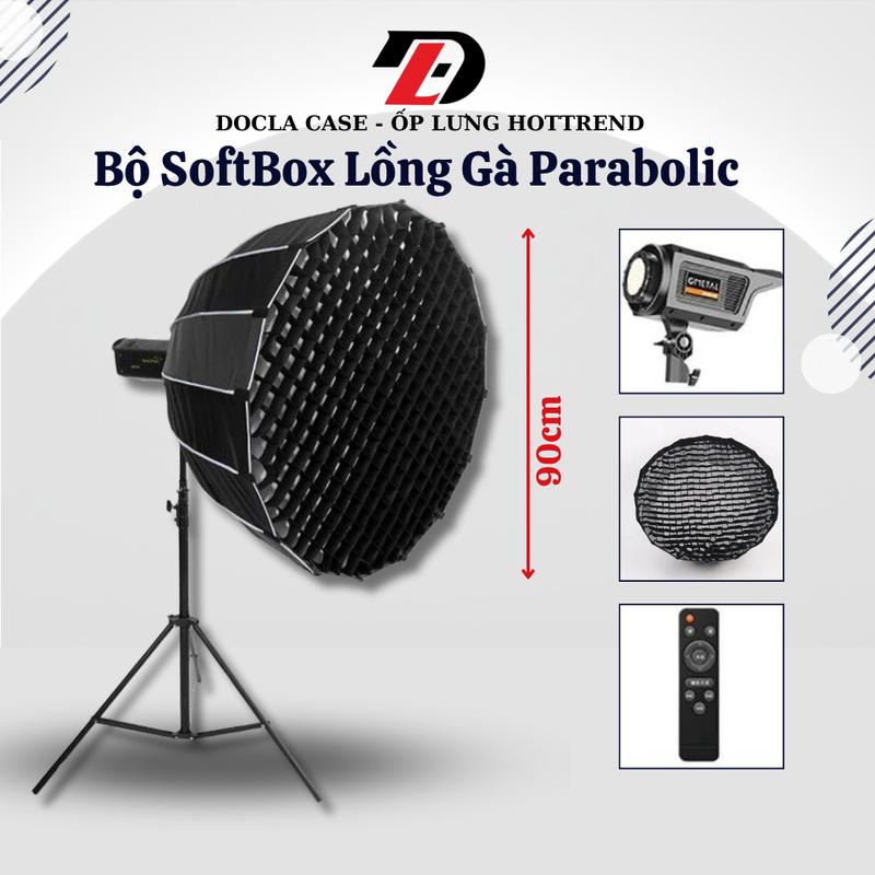 Bộ Softbox BEDIRO x Pluz Tổ Ong Parabolic 60cm x 90cm Kèm Đèn Studio Và Chân Đèn Cao Cấp