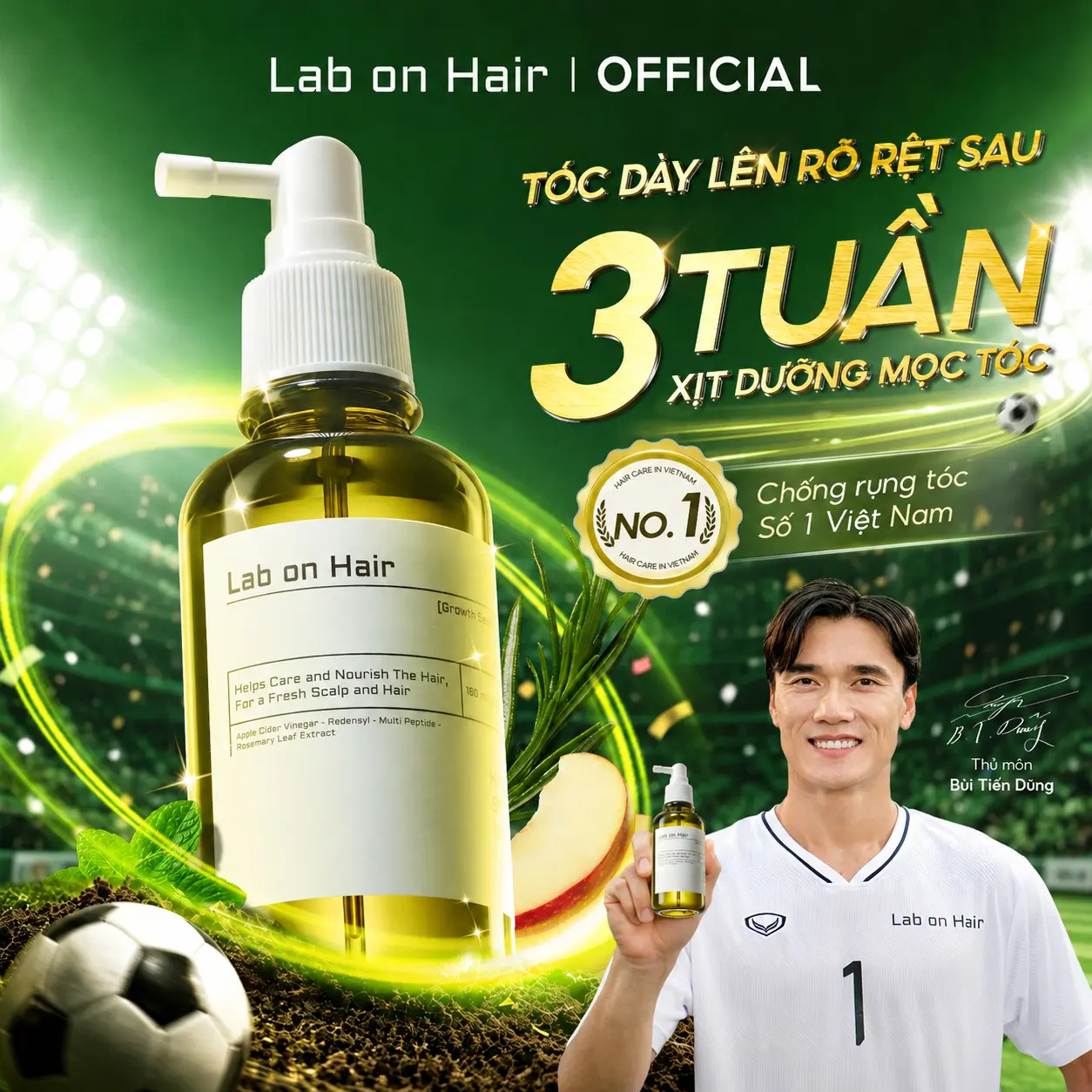 [NGÀY SALE 50%] Xịt mọc tóc Lab on Hair 160ml xịt dưỡng tóc với giấm táo Củng cố chân tóc Rụng Tóc Tóc mọc chậm Kích thích mọc tóc