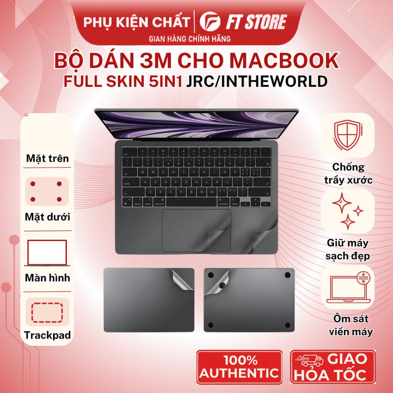 Bộ Dán Full Skin 5in1 JRC Cho Macbook Air/ Pro (Chip M1 đến M5) l Bảo Vệ Toàn Diện l Keo 3M l Tản Nhiệt Tốt - FT Store