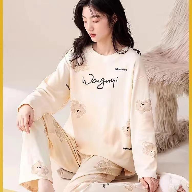 Bộ Đồ Ngủ Nữ, Hàng Mới Về, Phong Cách Mùa Thu Và Mùa Đông, Áo Chui Đầu, Dài Tay, Thiết Kế Hoạt Hình, Dáng Rộng Vừa Vặn, Thích Hợp Cho Bé Gái, Mặc Nhà, Mùa Xuân Và Mùa Thu, Bộ Đồ Ngủ Nữ, Quần Dài Tay, Bộ Đồ Ngủ 5