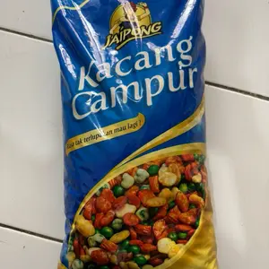 Jaipong Kacang Campur 1kg - Jaipong, kacang campur, snack mix, rasa gurih, renyah, pedas, manis, bumbu rempah, bawang, camilan hijau, makanan kering, keripik Goreng Kedelai Food Cemilan Biji