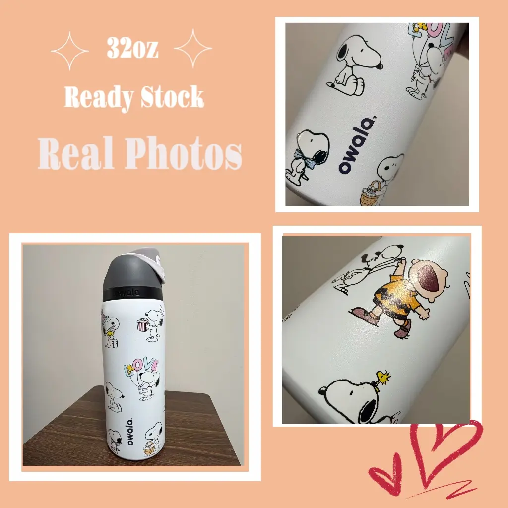 Trending 2026 Owala Snoopy Water Bottle | BPA free Stainless Steel
