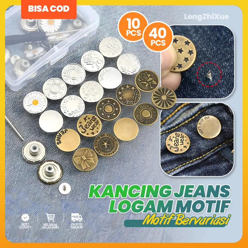 【Obral】Nail jeans kancing pinggang bisa disesuaikan, tidak perlu melubangi untuk mengganti pinggang, tidak perlu menempelkan kancing di pinggang 5