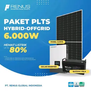 PAKET PLTS HYBRID-OFFGRID 6000W SIAP PASANG