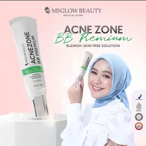 Ms Glow Acne Zone BB PREMIUM Cream melembabkan kulit moisturizer jerawat Kosmetik Wajah