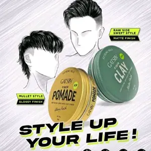 Gatsby Fiber Pomade Fiber Clay Matte Finish - Glossy Finish 30gr & 80gr
