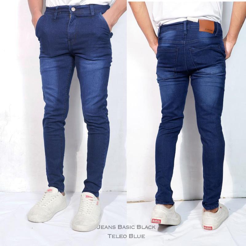 Product Introduction of Celana Jeans Pria Bahan Streach Melar Pensil Slim fit Cowok Panjang Cowo Skinny mexcollection Biru Denim Hitam Dewasa Soft Stretch 42
