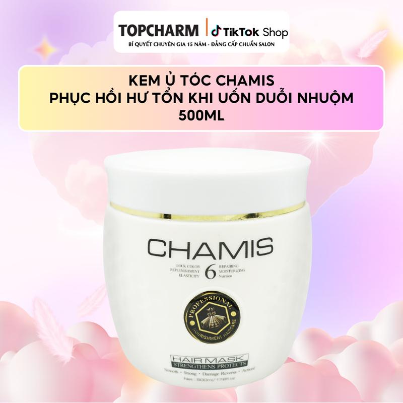  TOPCHARM Kem Ủ Tóc Chamis 500ml Phục Hồi Tóc Hư Tổn Hỗ Trợ Bóng Khỏe Mềm Mượt Hương Nước Hoa Thơm Dịu Nhẹ Cho Nữ Women Chăm Sóc Tóc 