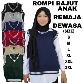 Clay Rompi Rajut Anak - Anak Tk Sd Knit Vest Seragam Sekolah