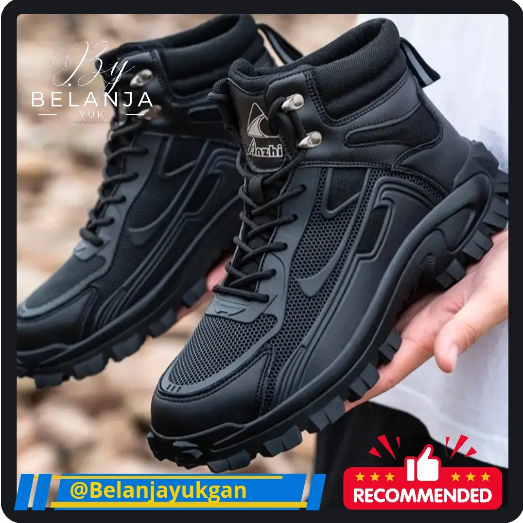 By22 Sepatu safety boots Kerja Lapangan Proyek Trendy  B Anti Slip Anti Smash Ringan Fleksibel Shoes Pria ujung Besi