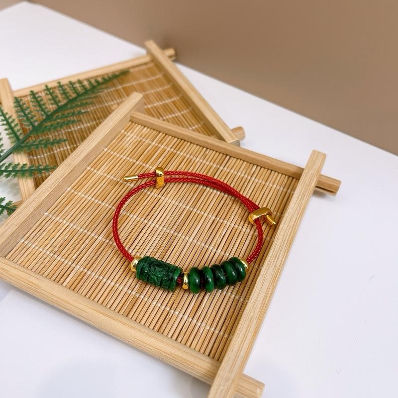 Vòng tay nam nữ lu thống chạm khắc kèm ngũ điếu cẩm ngọc sơn thủy cầu tài lộc, may mắn, bình an 7