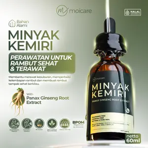 Minyak Kemiri Ekstrak Ginseng Moicare Hair Treatment 60ml - Perawatan Rambut Untuk Menumbuhkan Menebalkan Menghitamkan Rambut Mengatasi Kerontokan Rambut & Ketombe
