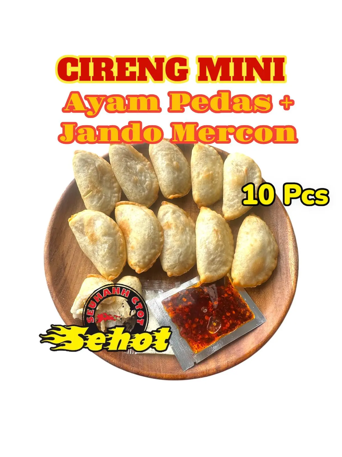 [Mix] Paket Cireng Mini Ayam Suwir Pedas dan Jando Mercon dengan Chili Oil - 10 Pcs - Frozen, Food