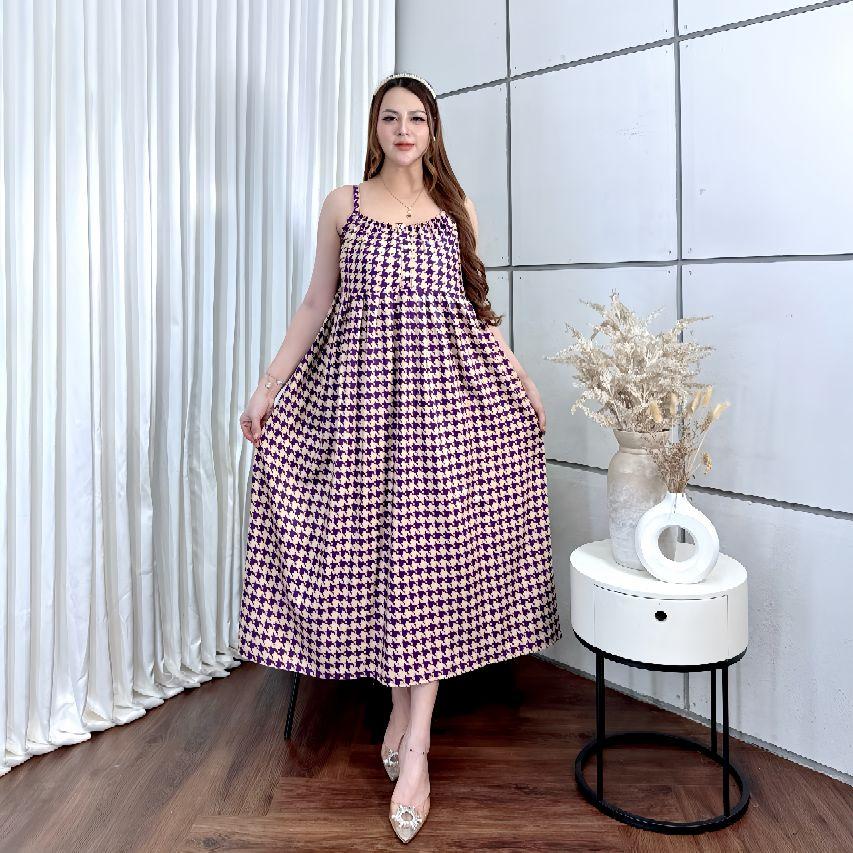 DRESS YUKENSI NAGITA MOTIF PUZZLE LD 120 BAHAN RAYON ADEM