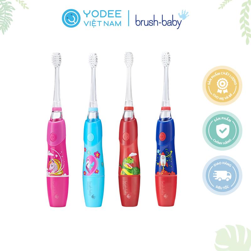 Brush-Baby Bàn chải điện sóng âm KidzSonic dùng pin có đèn, dễ dàng làm sạch…