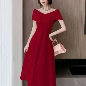 Imelda Dress Scuba Kondangan Wanita Casual Terbaru Dewasa Mewah Panjang Nyaman Gaun Pesta Bahan Premium All Size