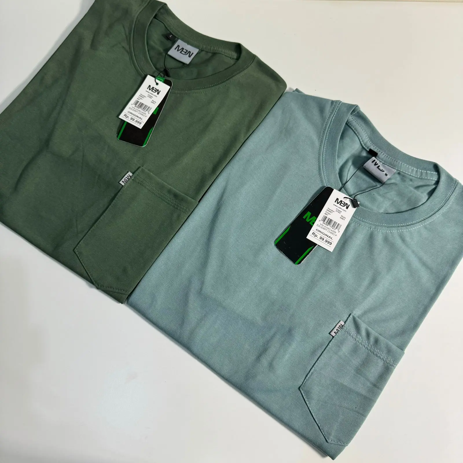 (PILIH WARNA) Promo Paket 2 Pcs 50 Ribu Kaos Polos Pocket Saku Pria dan Wanita MBN
