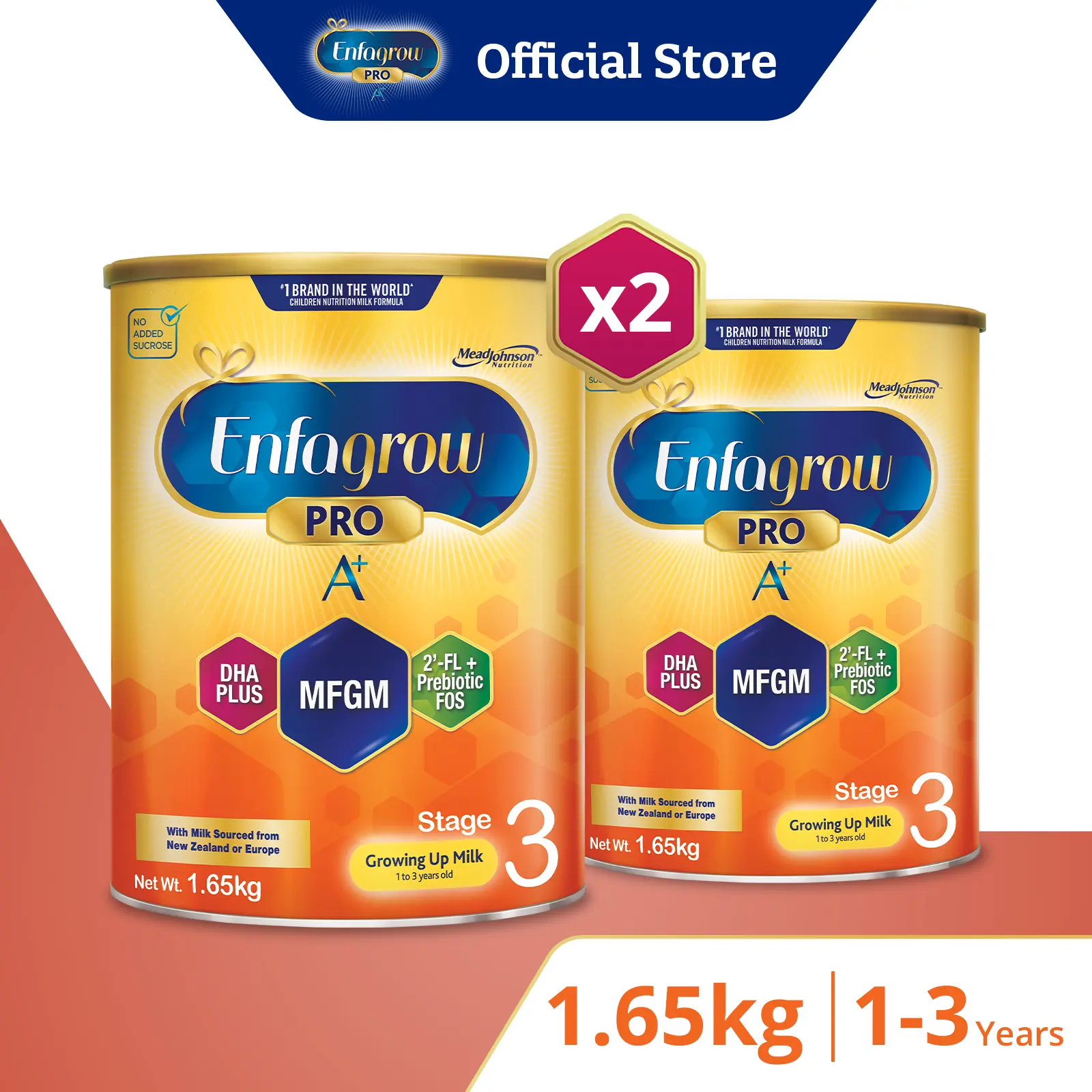 [2 Tins] Enfagrow Pro A+ Stage 3, 1.65kg