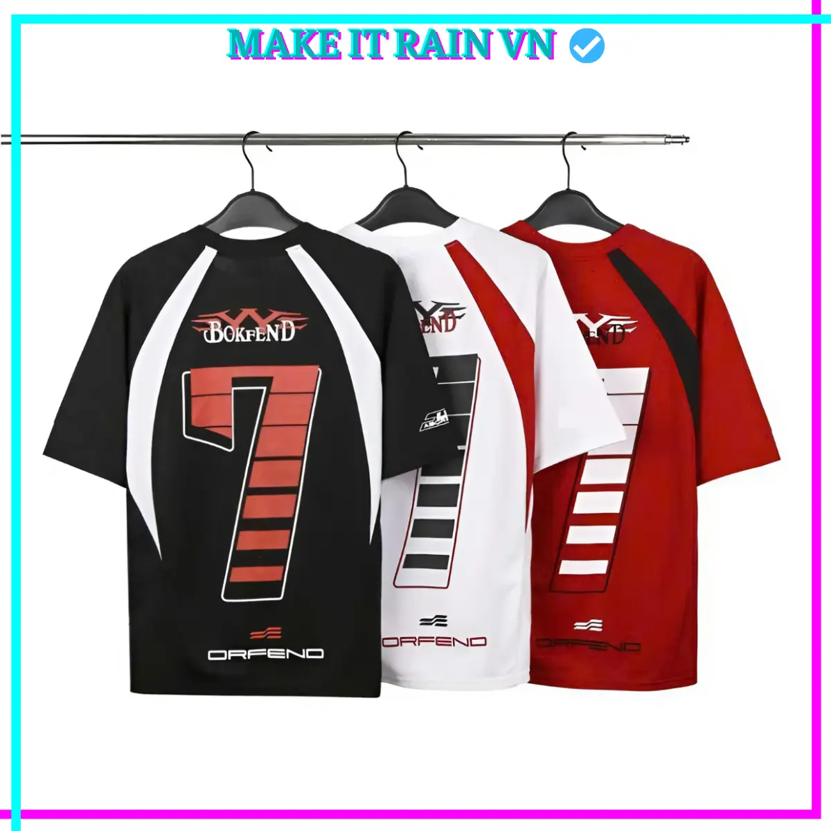 [MUA 3 TẶNG MÓC KHÓA] Áo Thun Nam Nữ SỐ 7 Make It Rain, Áo Phông Unisex Form Rộng Top Menswear Cổ Tròn