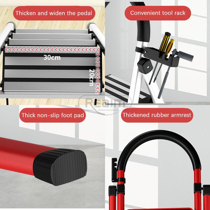 REAIM Tangga 6 Step Premium Rumah Lipat Ladder  Besi Lipat Household Steel Ladder/ Tangga Lipat Aluminium tangga besi 3