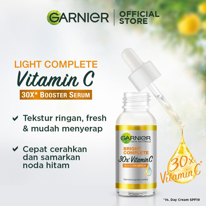 Garnier Bright Complete Vitamin C 30X Booster Serum 15 ml 30 ml - (Cepat Cerahkan Noda Hitam & Samarkan Bekas Jerawat) - Vitamin C - Single 8