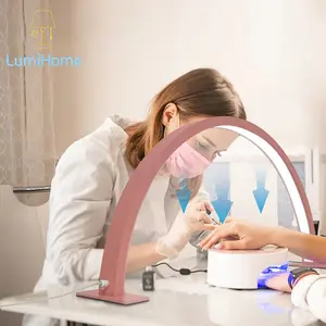 LumiHome Lampu Eyelash Extension Half Moon Melengkung Salon Kecantikan Lampu Facial Led Rias Makeup Lamp Nail Art Meja Desk Untuk LED Lampu Nail Art Meja
