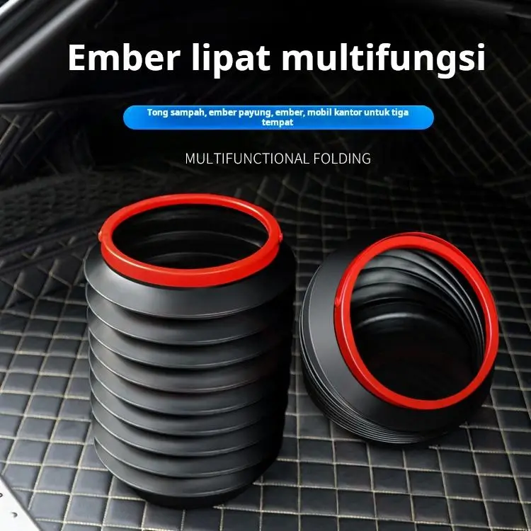 Tempat sampah mobil tas sampah interior mobil produk penyimpanan mobil teleskopik multi-fungsi yang dapat dilipat