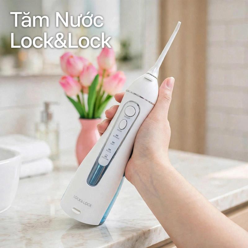 Máy Tăm Nước Không Dây LocknLock Cordless Oral Irrigator, 200ml - Màu Xanh Da Trời - ENR156BLU