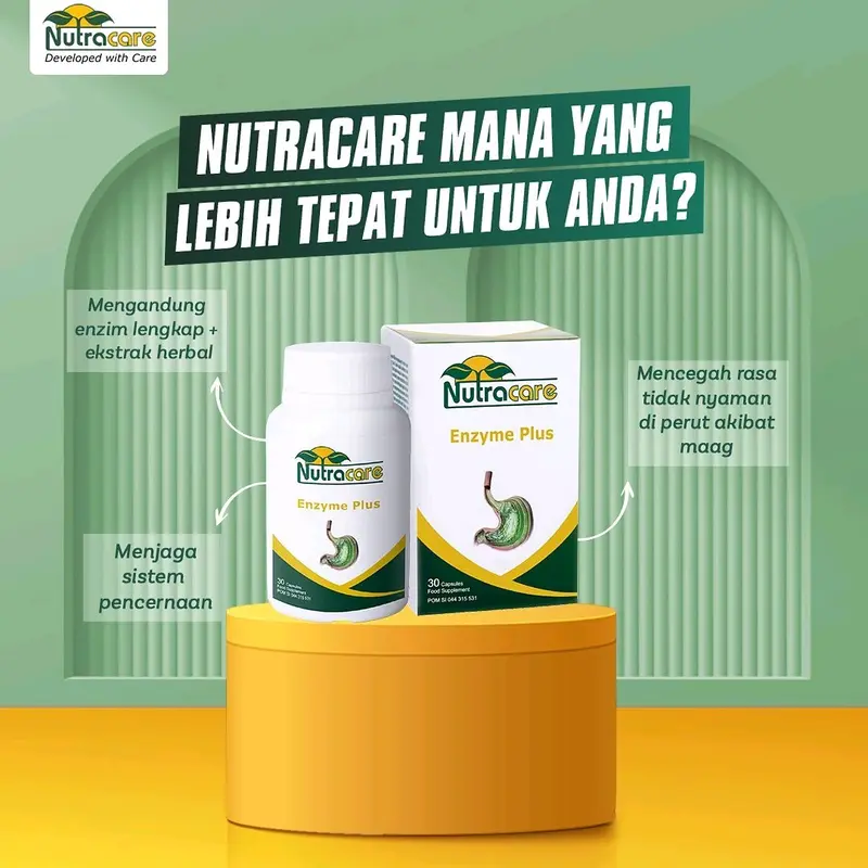 Nutracare Enzyme Plus isi 60 kapsul Bantu atasi pencernaan Lambung 1