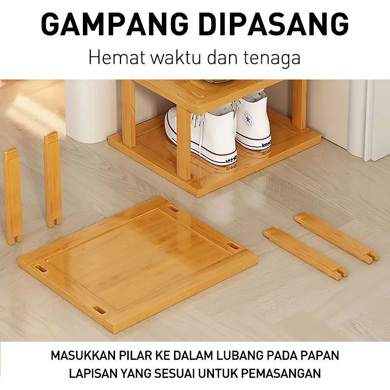 OKE Rak Sepatu 9 Susun Rak serbaguna kayu Rak Serbaguna Tempat Rak Sepatu Tembok Rak Sepatu Minimalis 7