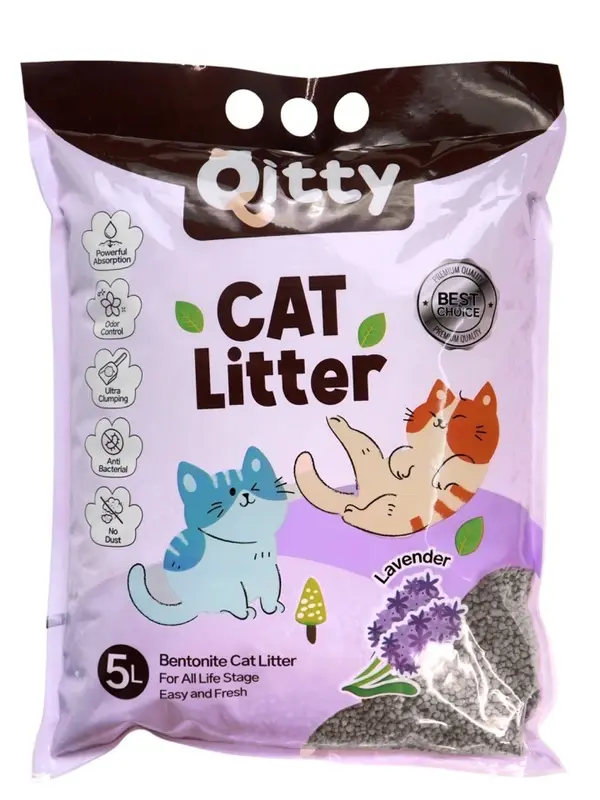 Pasir kucing Qitty cat litter - aroma harum wangi ukuran 5 liter 4