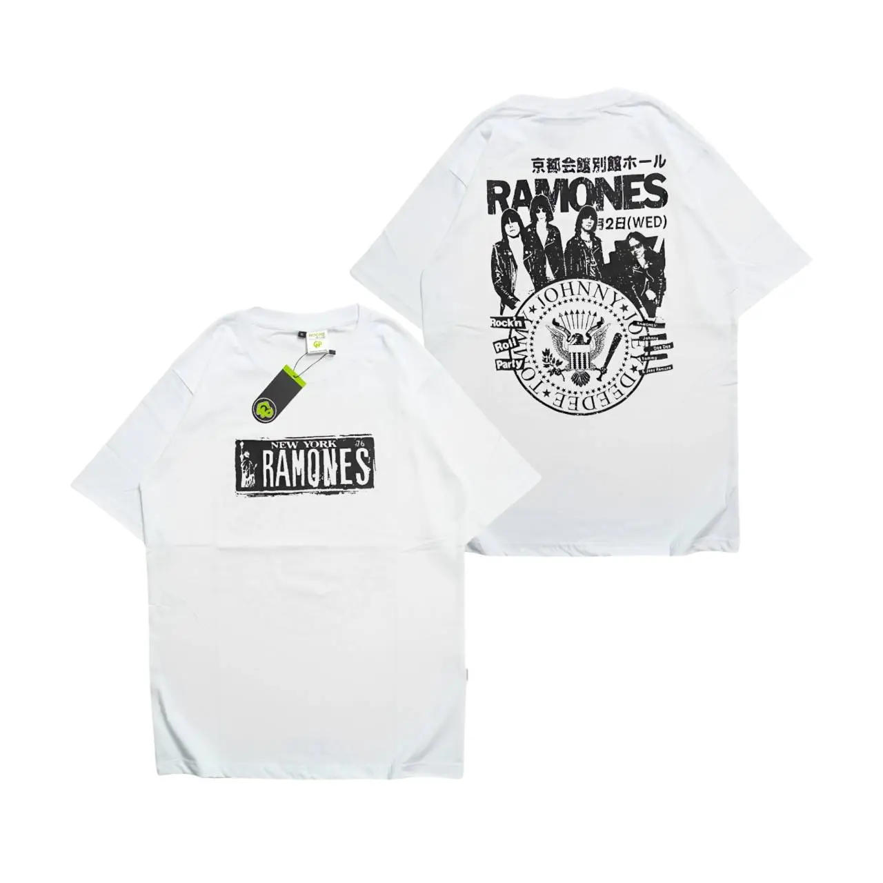 T-shirt Skena Style Woopie Project Kaos Distro RAMONES Motif Musik Band Metal Pria Wanita Atasan Dewasa Baju Oblong Tangan Pendek Hitam Cowok Motif Sablon Keren Katun Combed Lembut Lokal Brand Unisex