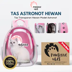 Pawsitive Vibes Tas Astronot Kucing Anjing Aksesoris Ransel Hewan Peliharaan Tas Travel Anabul Pet Travel Bag Transparan Material ABS & Transparent PC Ukuran 42 x 31 cm Diskon s.d. 50% maks Rp150k
