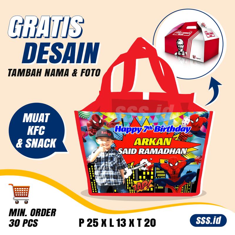 60 pcs - Tas Souvenir ulang tahun anak Tas ulang tahun anak murah Custom 1
