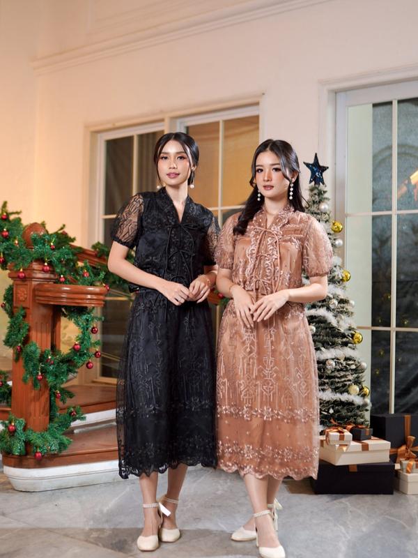 Miss Nomi - Nayala Dress Pesta One Set Mewah Elegan Gaun Pesta Natal Korean Busui Jumbo Dres Big Formal Wanita Kondangan Midi Casual Panjang Simple Pendek Remaja 7