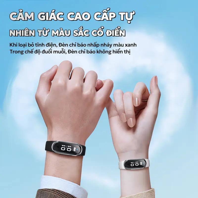 [Chống muỗi/chống tĩnh điện] M21 Vòng đeo tay chống muỗi siêu âm, mới, không dây, chống tĩnh điện, màn hình thời gian thông minh, được làm bằng silicon, thích hợp cho trẻ em, người lớn và phụ nữ mang thai, sử dụng ngoài trời 5