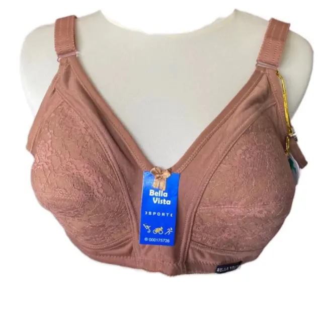 Bra Wanita Bella Vista Super Besar Super Jumbo Model Full Burkat Kaitan 3 Tali Lebar Tanpa Kawat Tanpa Busa Untuk Wanita Bh Tipis Nyaman Lembut