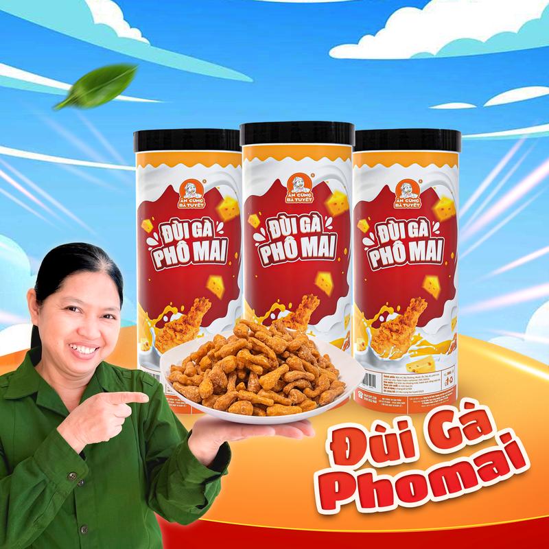 Combo x3 SNACK ĐÙI GÀ VỊ PHÔ MAI - Ăn Vặt - ĂN CÙNG BÀ TUYẾT M43