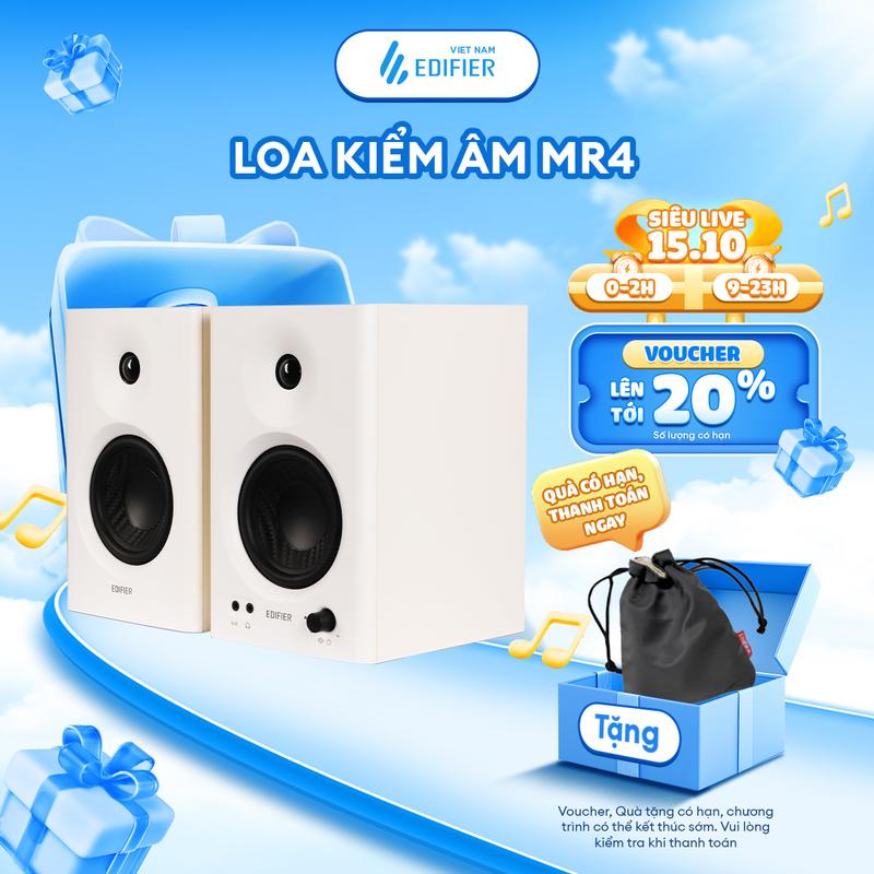 Loa kiểm âm EDIFIER MR4/MR3/MR5 | Âm thanh trung thực | Vỏ gỗ chống dội âm, tweeter vòm 1 inch | 2 chế độ kiểm âm và nghe nhạc | Hàng chính hãng Bảo Hành 15 Tháng Củ Loa Nghe Nhạc