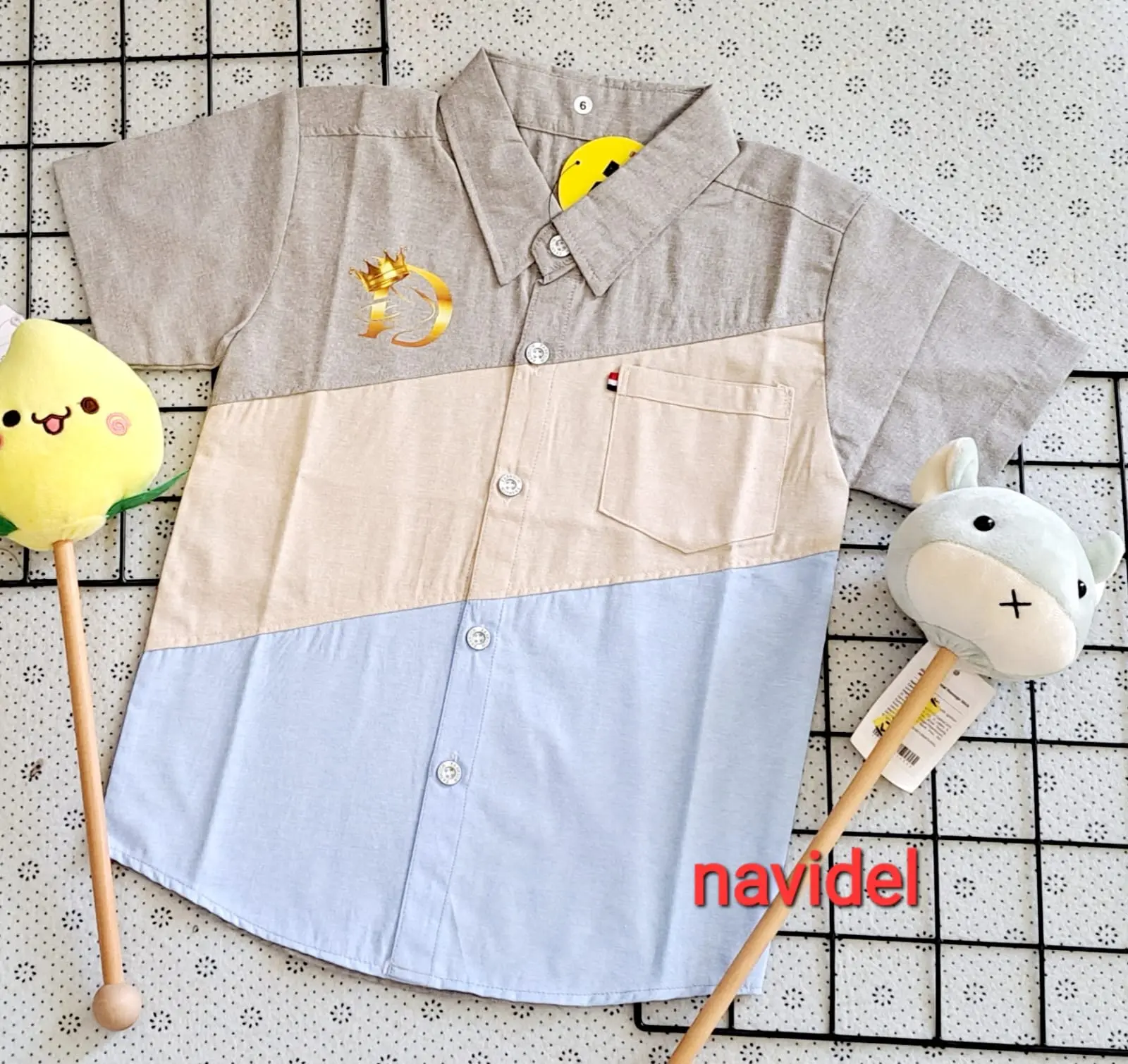 hem kids kemeja anak laki laki usia 5-12thn kombinasi/COD
